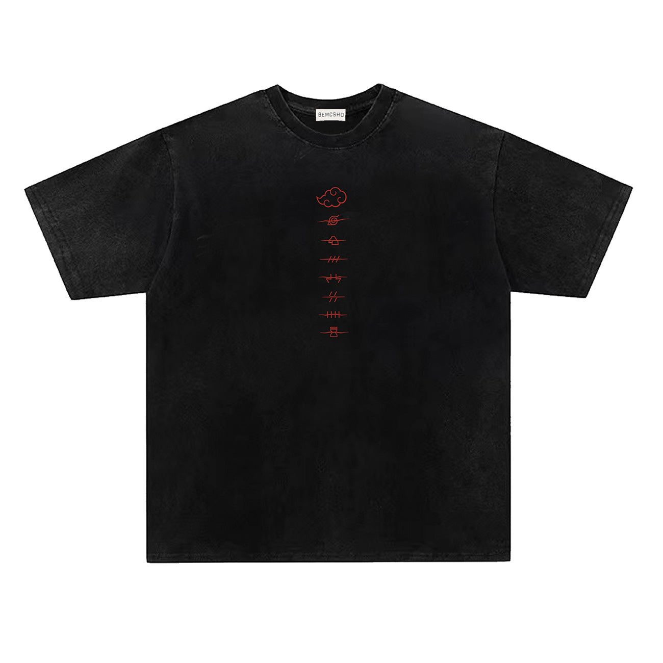 Street Style Casual Red Ink Print Short Sleeve T-Shirt Unisex Couple